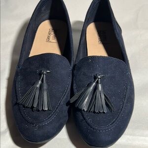 Lauren Blakwell Navy Tassel Flat Loafers